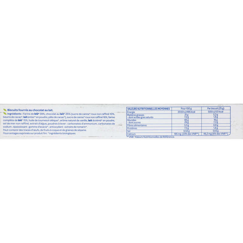 Bjorg Organic Milk Chocolate Filled Biscuits 225g