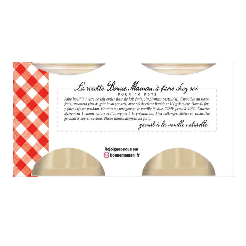 Bonne Maman natural vanilla yogurt 4x125g