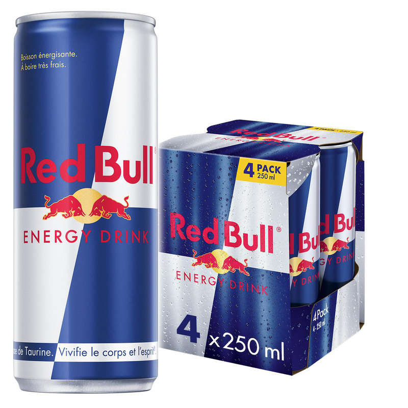 Red Bull regular boisson énergisante le pack de 4x25cl Red Bull regular boisson énergisante le pack de 4x25cl