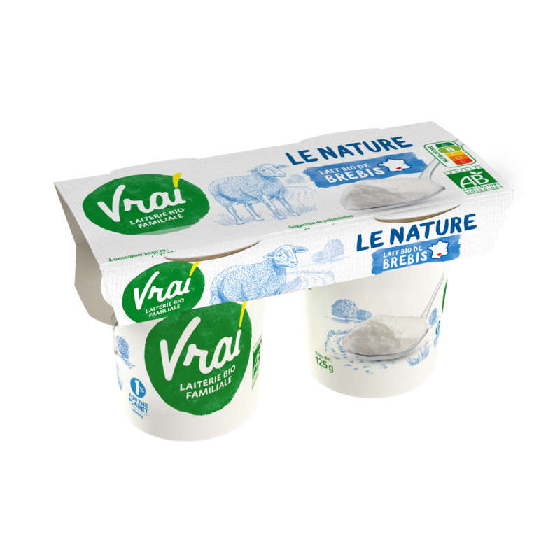 Real Organic Natural Sheep's Milk Yogurt 2x125g