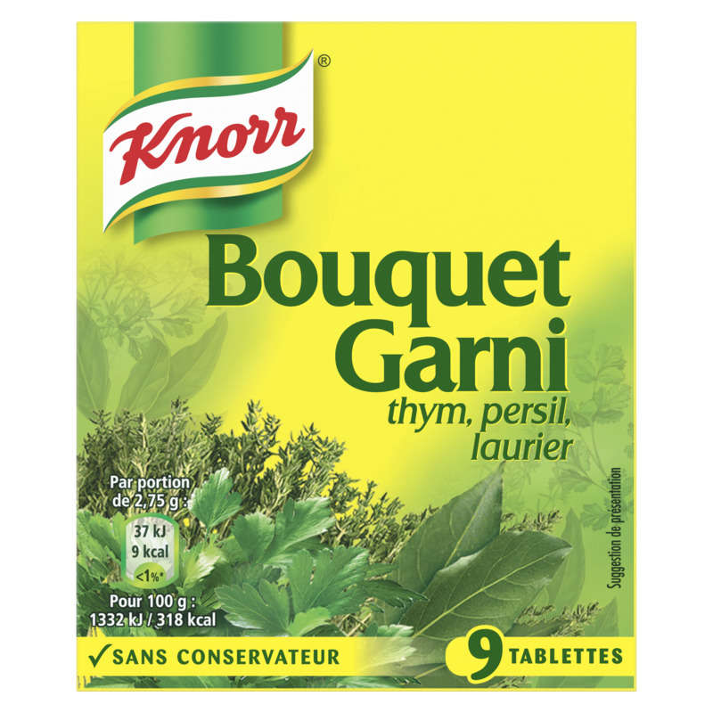 Knorr Bouillon Cubes Bouquet Garni Thym Persil Laurier 9 Cubes 99g Knorr Bouillon Cubes Bouquet Garni Thym Persil Laurier 9 Cubes 99g