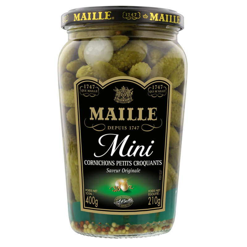 Maille Cornichons Mini Petits Croquants Bocal 210g Maille Cornichons Mini Petits Croquants Bocal 210g