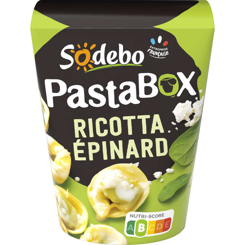 Sodebo Pasta Box Tortellini ricotta épinards sauce parmesan 280g Sodebo Pasta Box Tortellini ricotta épinards sauce parmesan 280g