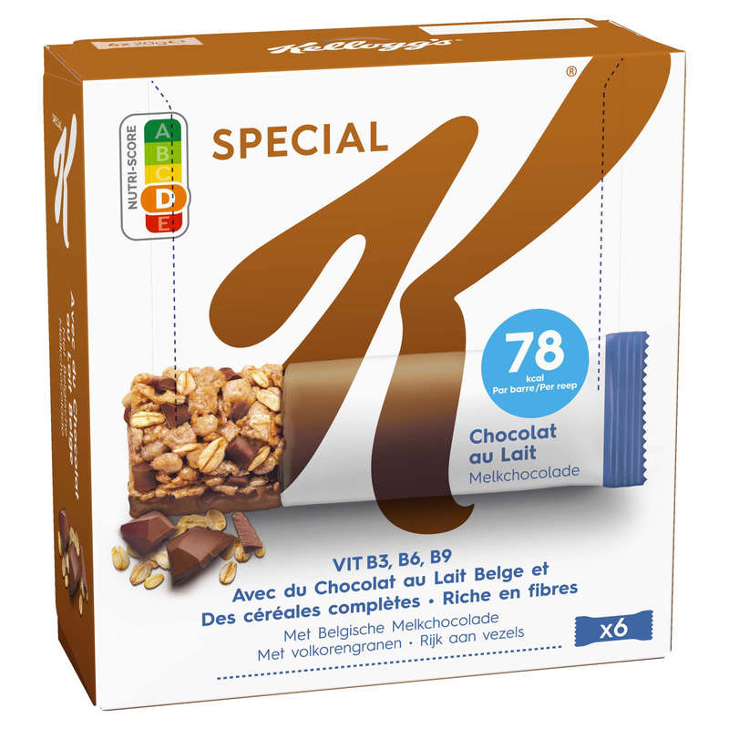 Kellogg's Barres Céréales Special K Chocolat au lait 6x20g Kellogg's Barres Céréales Special K Chocolat au lait 6x20g