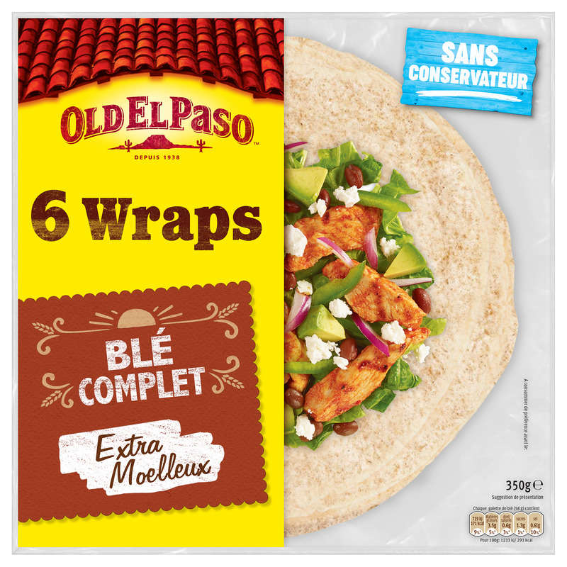 Old El Paso Wraps De Blé Complet 350g Old El Paso Wraps De Blé Complet 350g