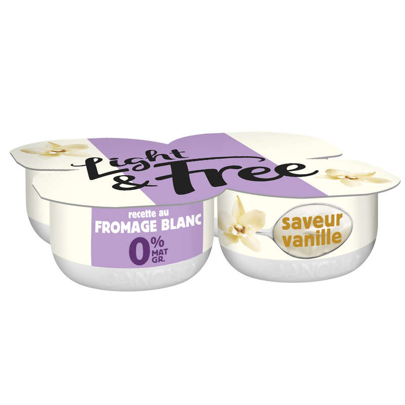 Light & Free 0% light vanilla fromage blanc 4x120g