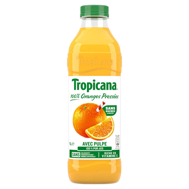 TROPICANA Pure Orange Juice with Pulp 1L Bottle