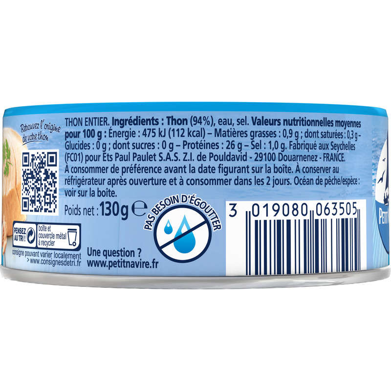 Small Ship Natural Steamed Tuna 130G