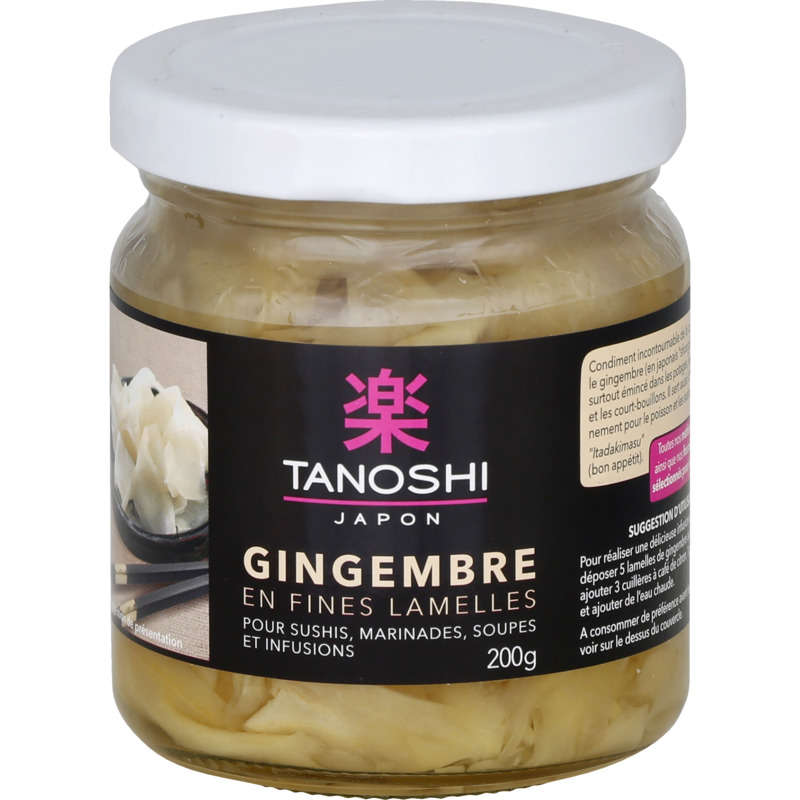 Tanoshi Japon Gingembre en Fines Lamelles 200g Tanoshi Japon Gingembre en Fines Lamelles 200g