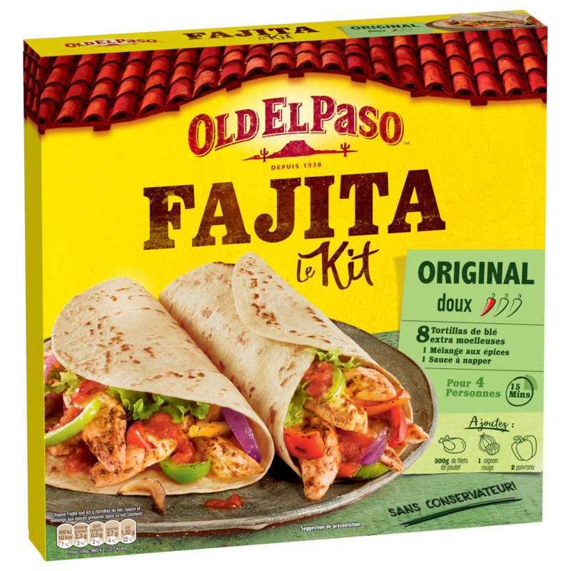 Old El Paso Kit Pour Fajitas Saveur Original Barbecue 500G Old El Paso Kit Pour Fajitas Saveur Original Barbecue 500G