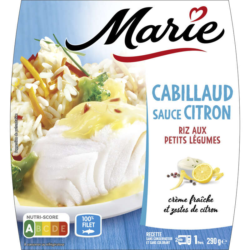 Marie Cod with lemon sauce, rice with vegetables 290g