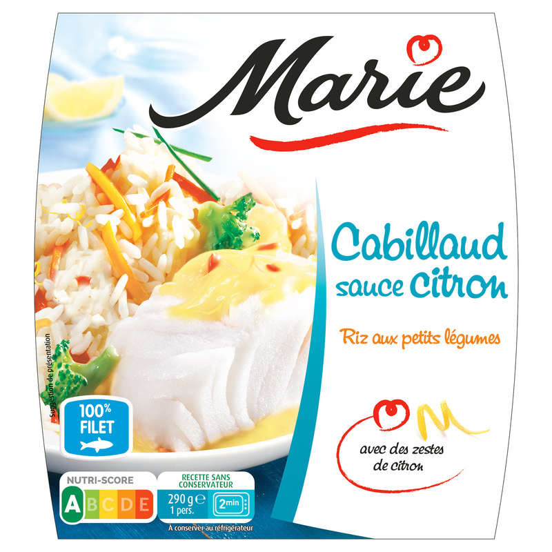 Marie Cod with lemon sauce, rice with vegetables 290g