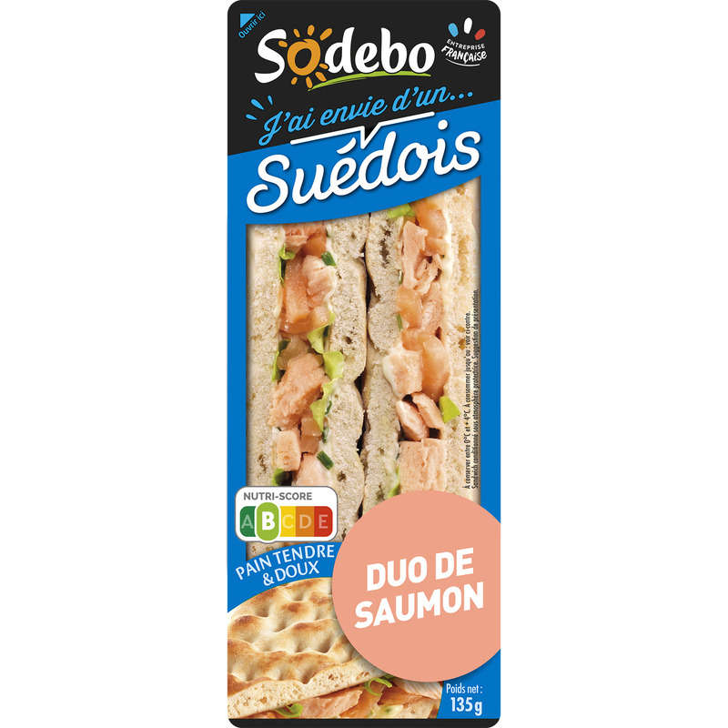 Sodebo Swedish Salmon Duo Sandwich 135g