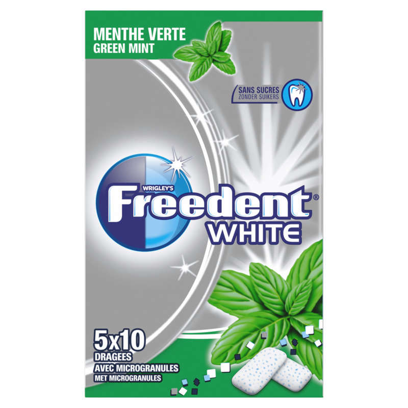 Freedent White Spearmint chewing gum without sugar 70g Freedent White Spearmint chewing gum without sugar 70g