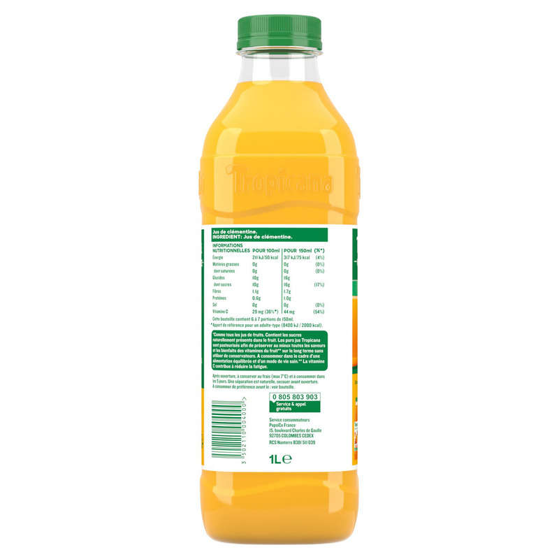 Tropicana Pure Clementine Juice 1L Bottle