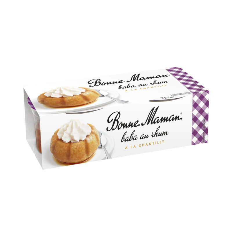 Bonne Maman baba au rhum à la chantilly 280g Bonne Maman baba au rhum à la chantilly 280g