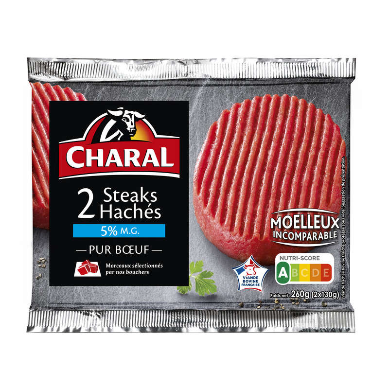 Charal Fresh Minced Steaks Pure Beef, 5% Fat. Gr