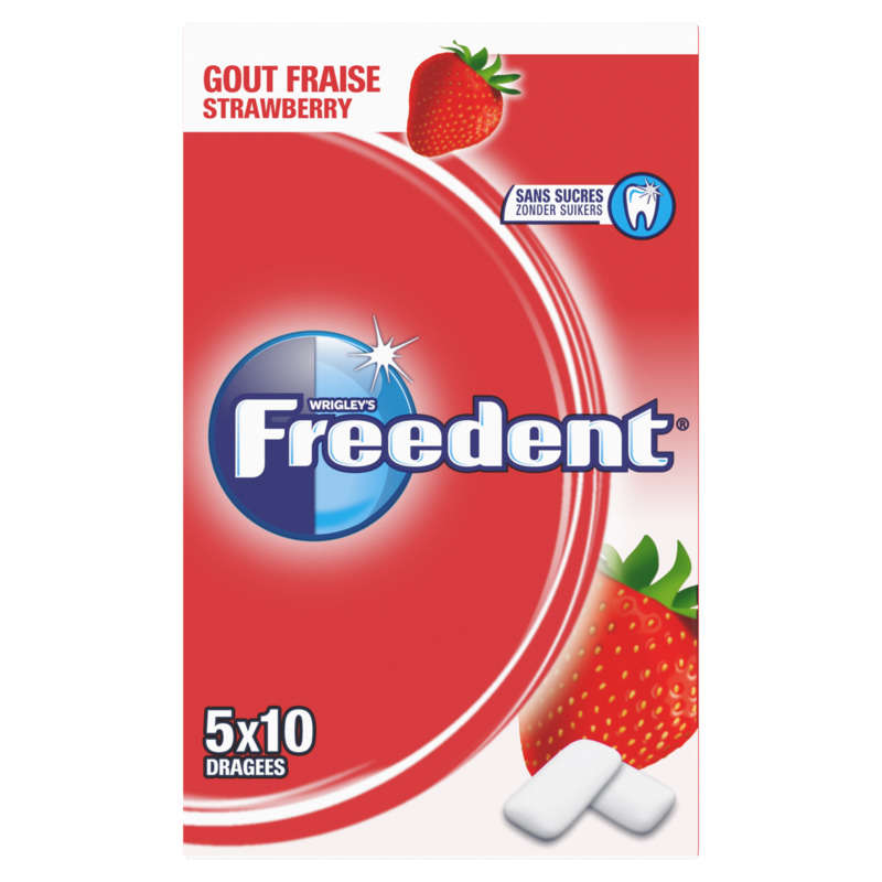 Freedent Strawberry 5X10 Dragées 70G Freedent Strawberry 5X10 Dragées 70G
