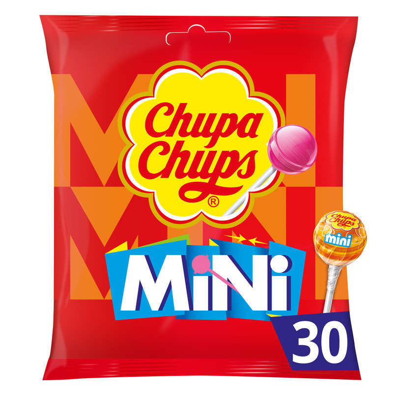 Chupa Chups mini lollipop bag of 30 assorted flavors 180g Chupa Chups mini lollipop bag of 30 assorted flavors 180g