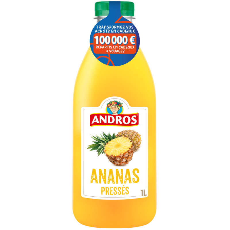 Andros pineapple juice 1L bottle