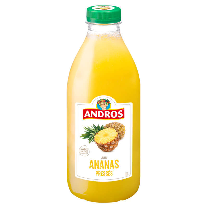 Andros pineapple juice 1L bottle