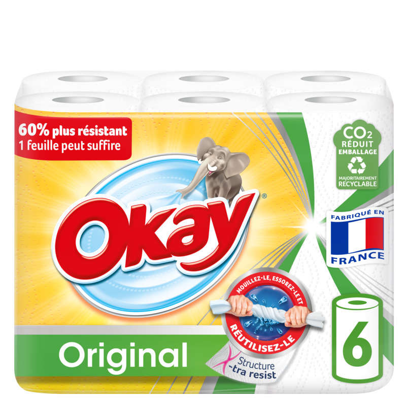 Okay White Paper Towels Pack of 6 rolls Okay White Paper Towels Pack of 6 rolls