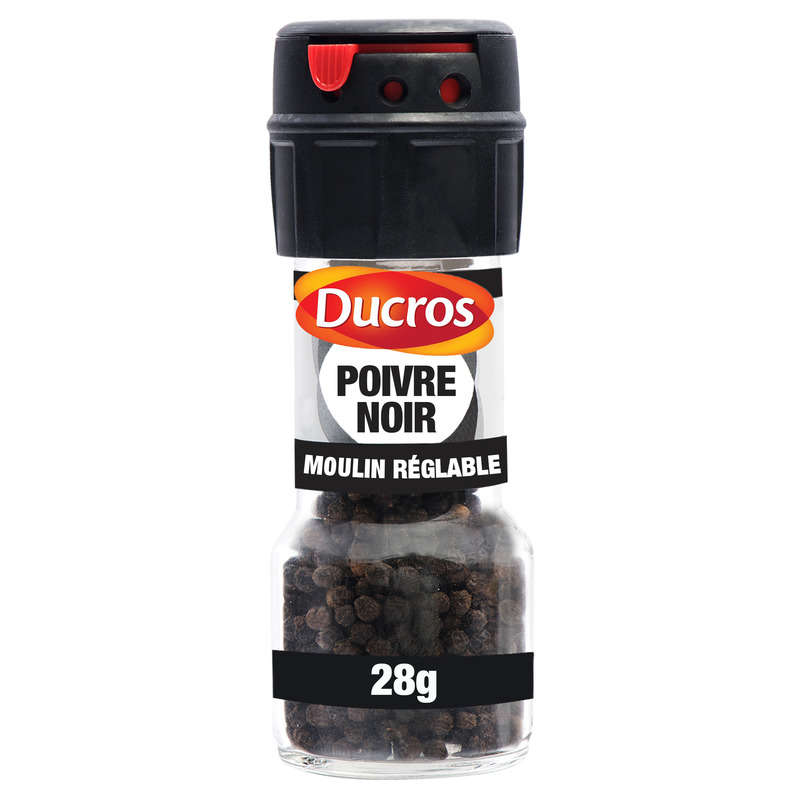 Ducros Moulin Réglable Poivre Noir Classique, Force 6 28G Ducros Moulin Réglable Poivre Noir Classique, Force 6 28G