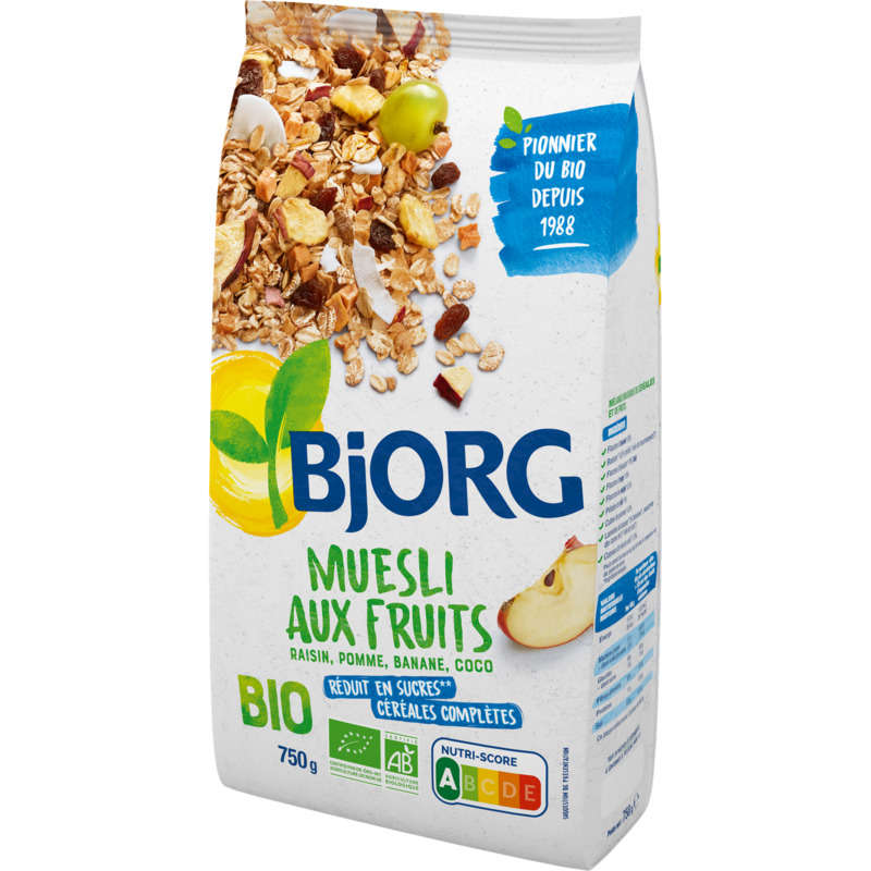 Bjorg Muesli Aux Fruits, Riche En Céréales Complètes Bio 750G