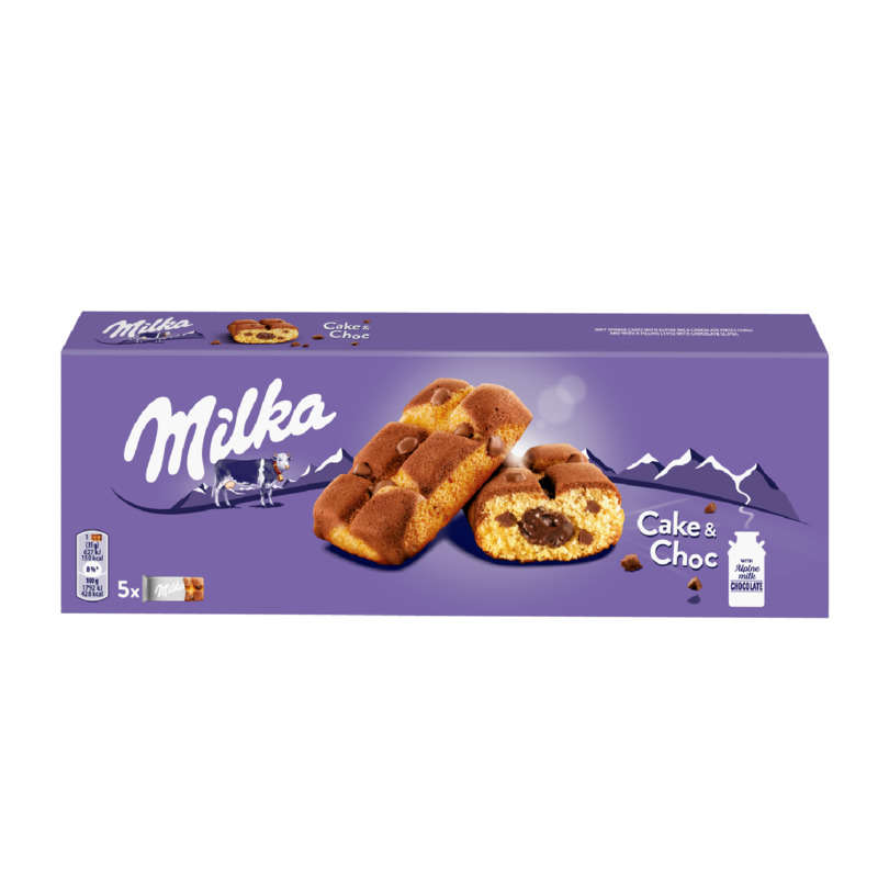 Milka Cake & Choc Chocolate Chip Filled Cakes 175g Milka Cake & Choc Chocolate Chip Filled Cakes 175g