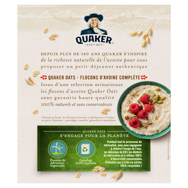 Quaker Oats Cereal Whole Oat Flakes 800g