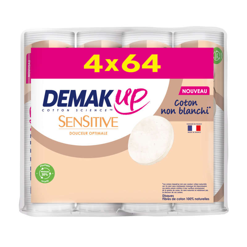 Demak'Up Disques Coton Sensitive Lot de 4x64 Demak'Up Disques Coton Sensitive Lot de 4x64