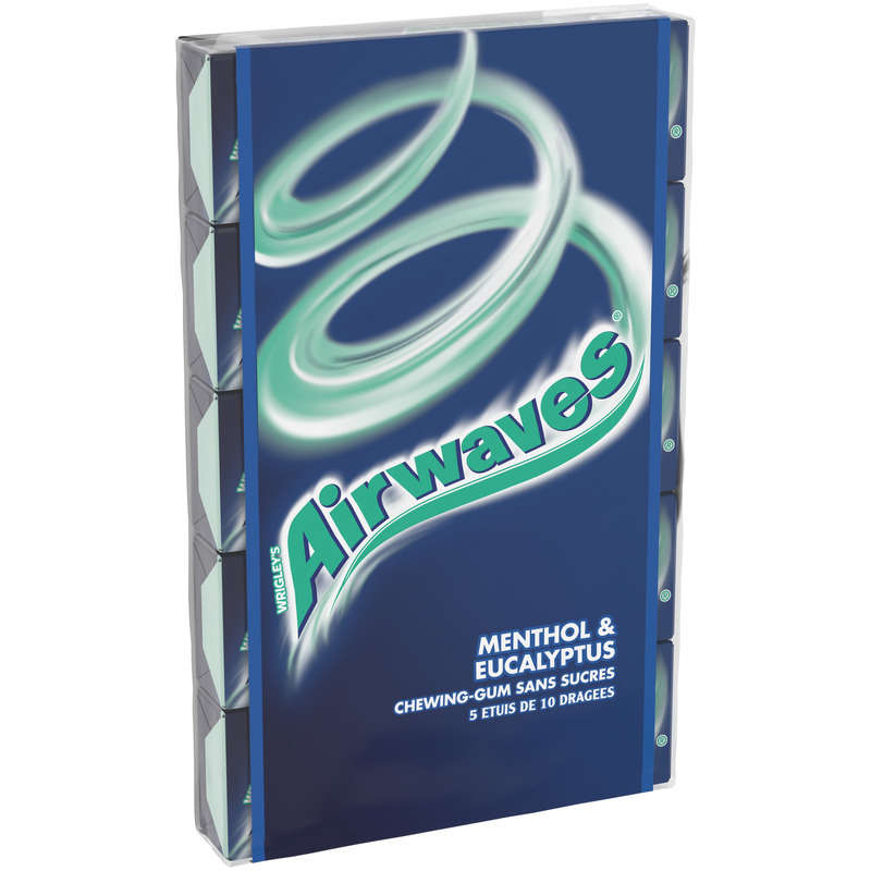 Airwaves Chewing-gum au menthol et eucalyptus sans sucres 70g Airwaves Chewing-gum au menthol et eucalyptus sans sucres 70g