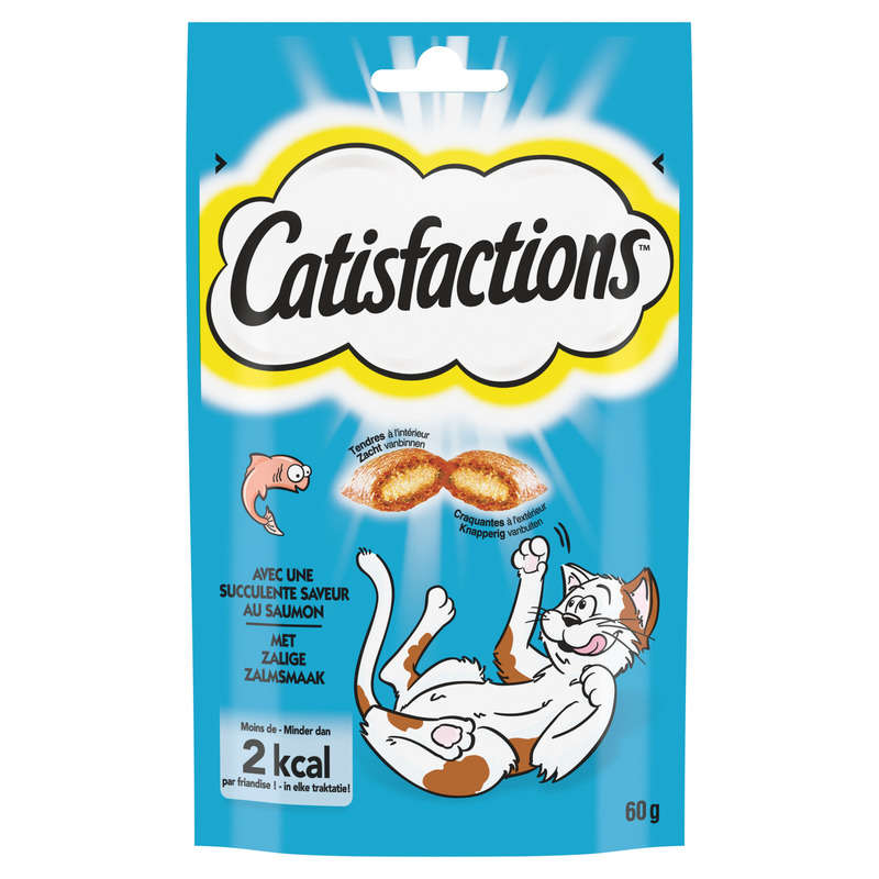 Catisfactions Friandises Au Saumon Pour Chat Et Chaton 60G Catisfactions Friandises Au Saumon Pour Chat Et Chaton 60G