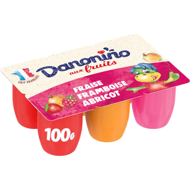Danonino Petits Suisses Strawberry Raspberry Apricot 6X100G