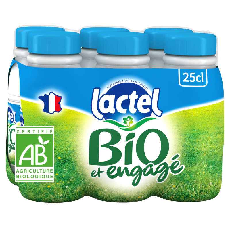 Lactel BIO semi-skimmed bottle 6x25cl