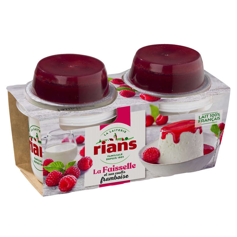 Rians faisselle with raspberry coulis 6%mg 2x120g