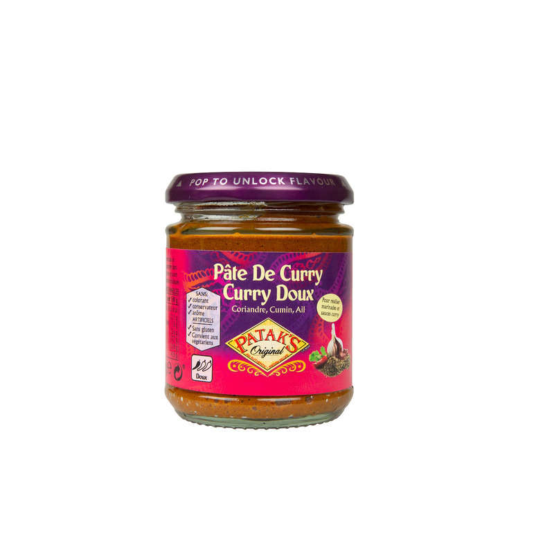 Pataks Pâte de curry doux, coriandre, cumin, ail 165 g Pataks Pâte de curry doux, coriandre, cumin, ail 165 g