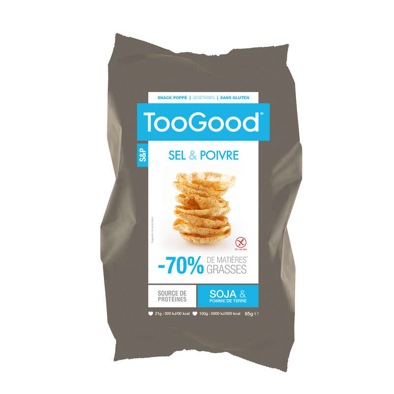 Toogood Snack poppé Sel et Poivre 85g Toogood Snack poppé Sel et Poivre 85g