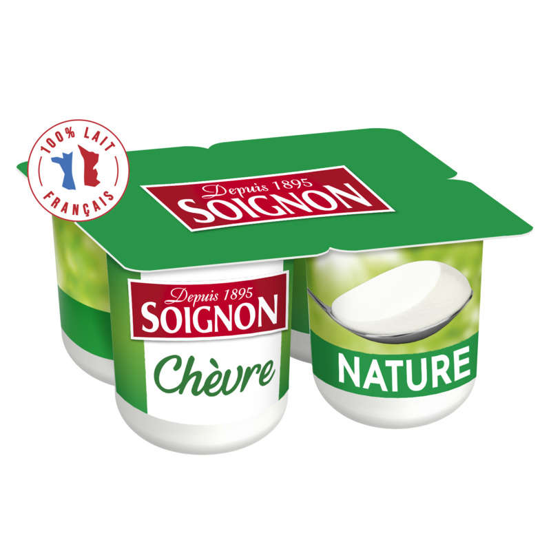 Soignon Natural whole goat's milk yogurt 4x125g