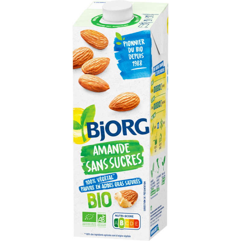 Bjorg Organic sugar-free almond milk 1L
