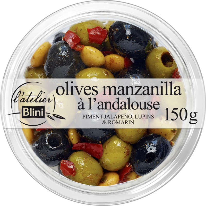 L'atelier Blini Andalusian manzanilla olives 150g