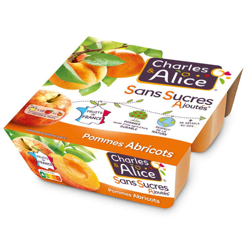 Charles & Alice Bergeron apple and apricot compote 4x100g