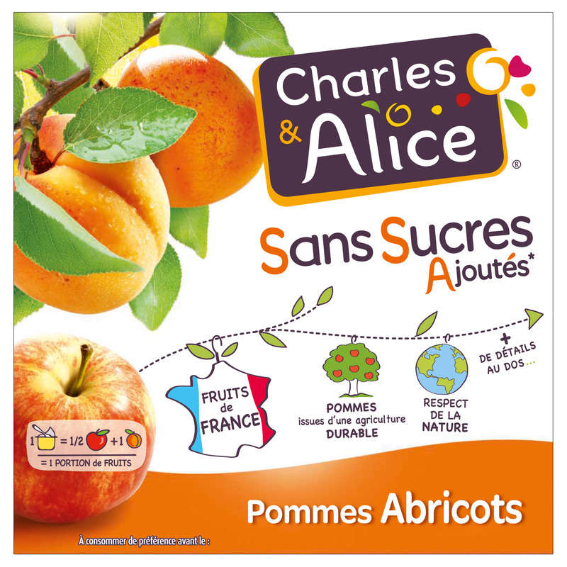 Charles & Alice Bergeron apple and apricot compote 4x100g