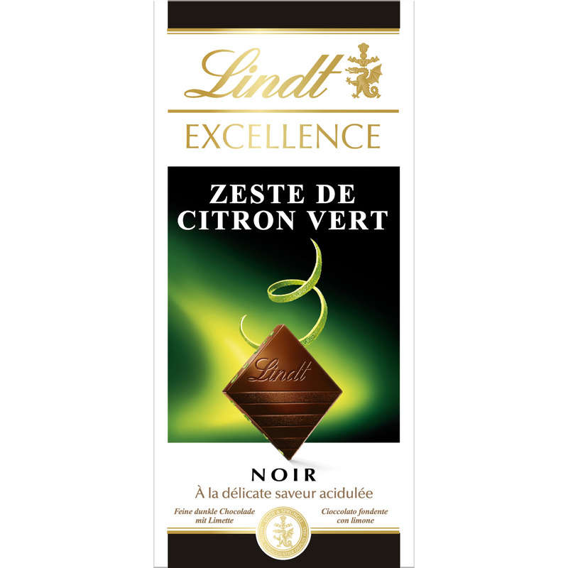 Lindt Excellence Noir Zeste De Citron Vert 100G Lindt Excellence Noir Zeste De Citron Vert 100G