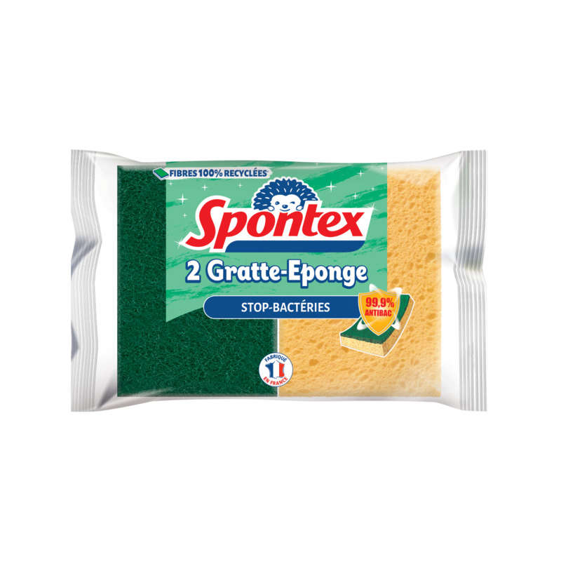 Spontex antibacterial sponge scraper bag of 2 Spontex antibacterial sponge scraper bag of 2