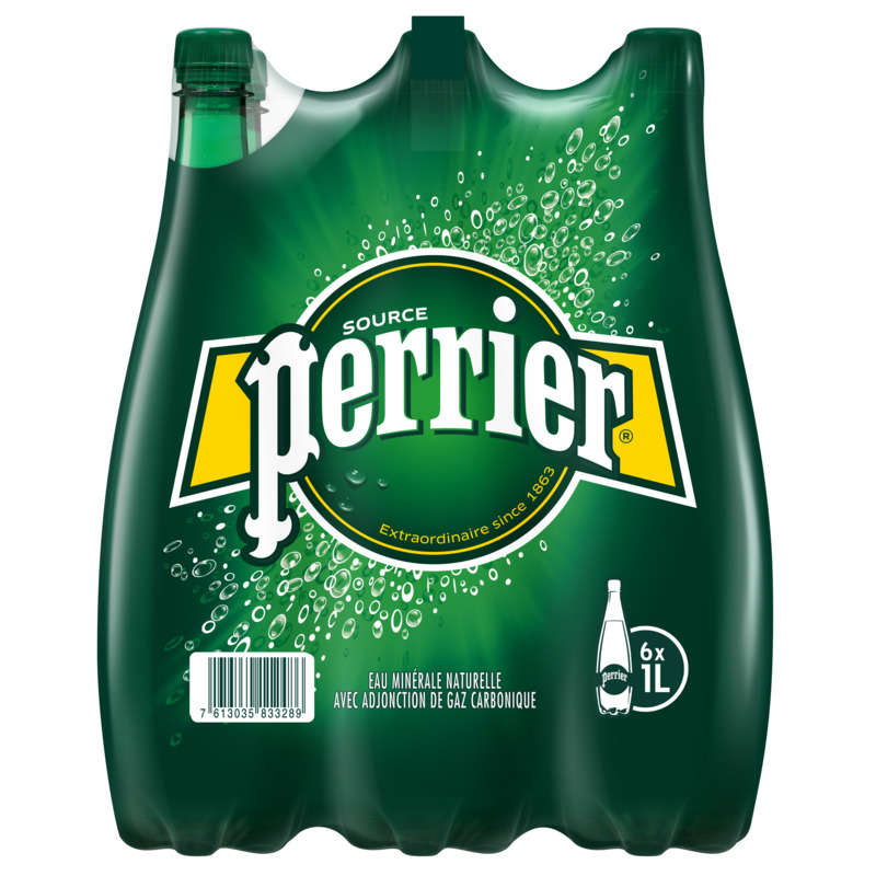 Perrier sparkling mineral water 6x1L pack