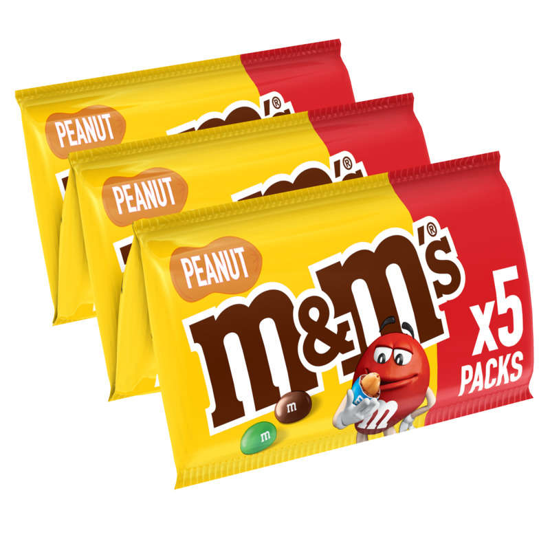 M&M'S Milk Chocolate & Peanut Candies X5 225G M&M'S Milk Chocolate & Peanut Candies X5 225G