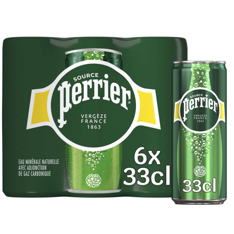 Perrier eau minérale gazeuse le pack de 6x33 cl Perrier eau minérale gazeuse le pack de 6x33 cl
