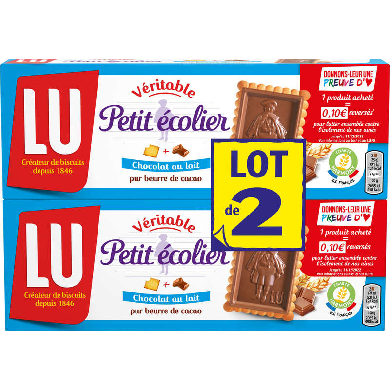 Lu Petit Ecolier Petit Beurre Biscuits topped with Milk Chocolate 150g
