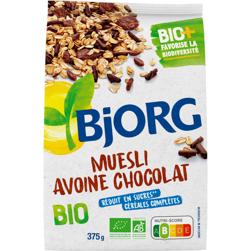 Bjorg Muesli Oat Chocolate, Organic 375G